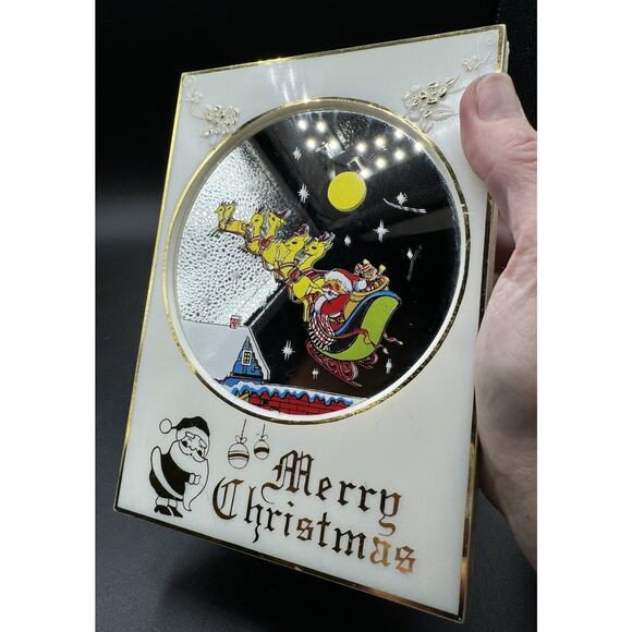 Vintage 1986 Yap’s Christmas Mirror Music Box Santa Coming To Town Works! -S1Q - Picture 2 of 10